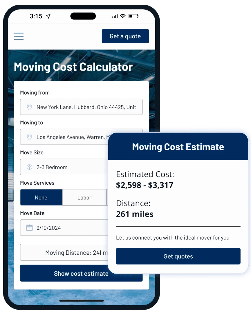 Moving cost calculator